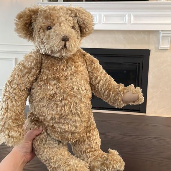 Large Jointed Cream Teddy Bear Excellent Condition 22” Tall Enormous Rare Vintag - Picture 5 of 6